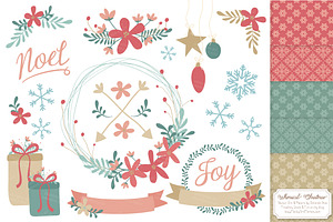 Soft Christmas Wreath Vectors, an Illustration by Amanda Ilkov
