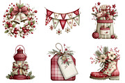 Christmas Plaid Clipart, an Illustration by DreamArtGraphic (Thumbnail 4 of 4)