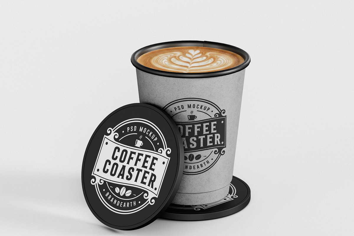 Coffee Coaster Mockup, a Merchandise Mockup by Brand Earth (Photo 4 of 4)