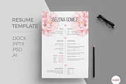Elegant Floral CV Template, a Resume Template by Emaholic Template (Thumbnail 1 of 6)