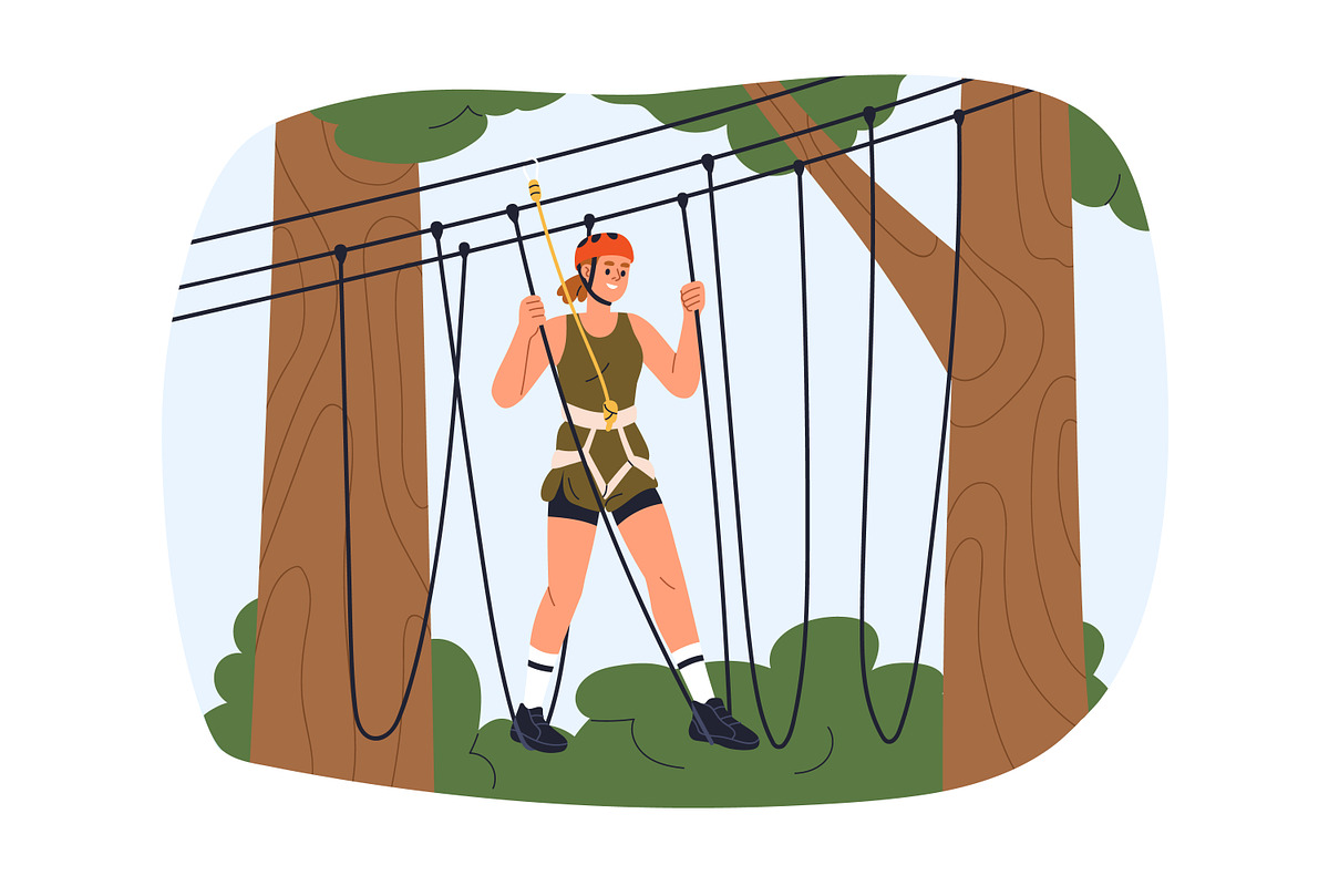 People climbing in rope park set, a Sport Illustration by Good Studio (Photo 21 of 25)
