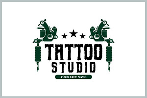 Tattoo studio Logo, a Branding & Logo Template by Atlantis X Nurman Arbai