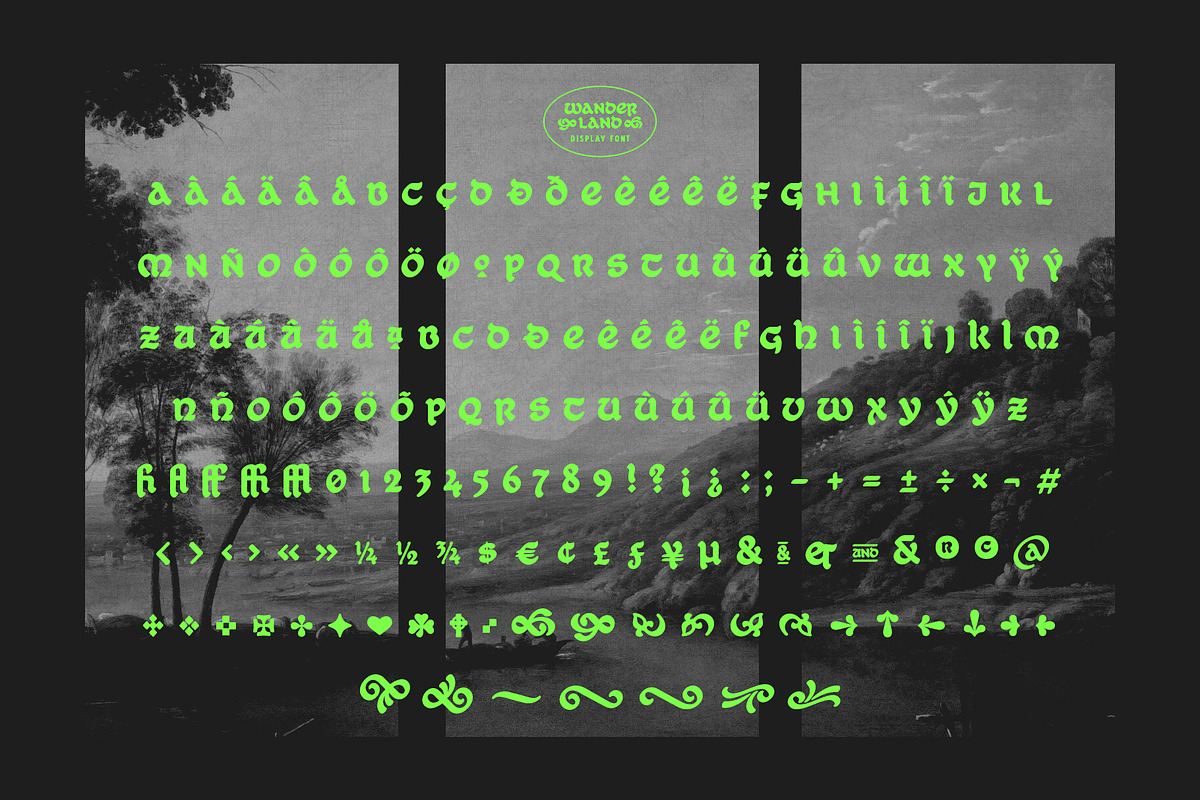 Wanderland Display Font, a Script Font by Vintage Type Company (Photo 3 of 9)
