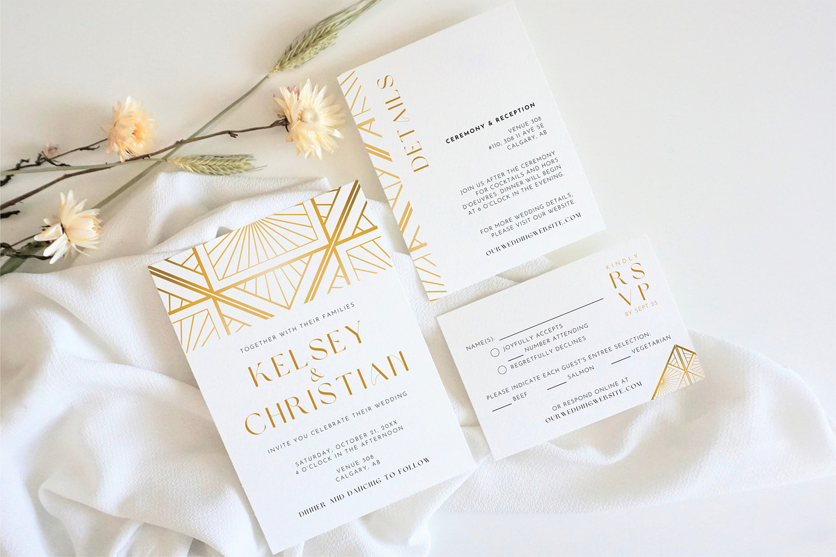 Art Deco Wedding Invitation Template, an Invitation Template by Cottontail Paper Shop (Photo 1 of 7)