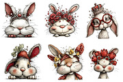 Bunny Faces Easter Bundle, an Illustration by CreationArt (Thumbnail 2 of 5)