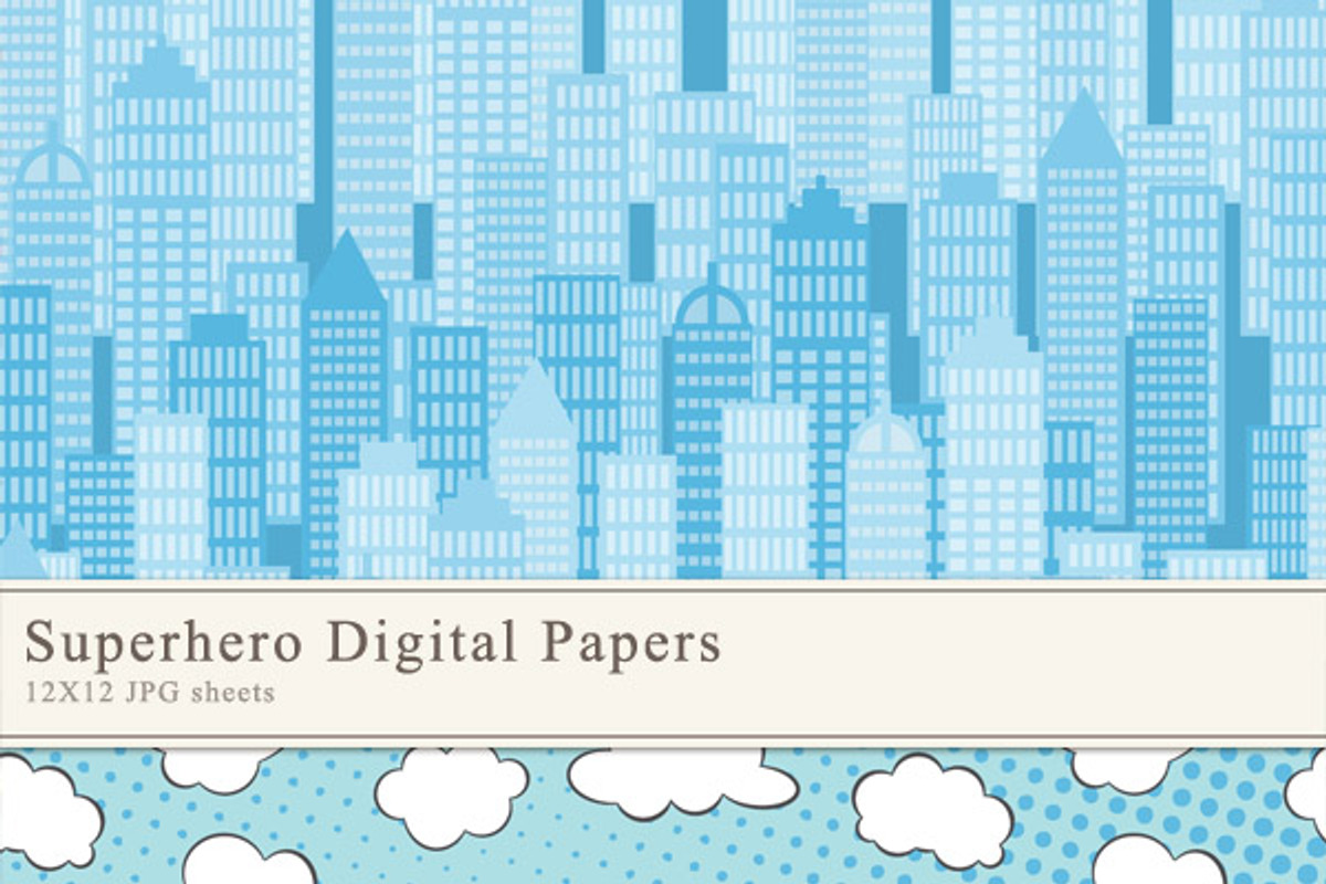 Superhero Digital Papers preview 2