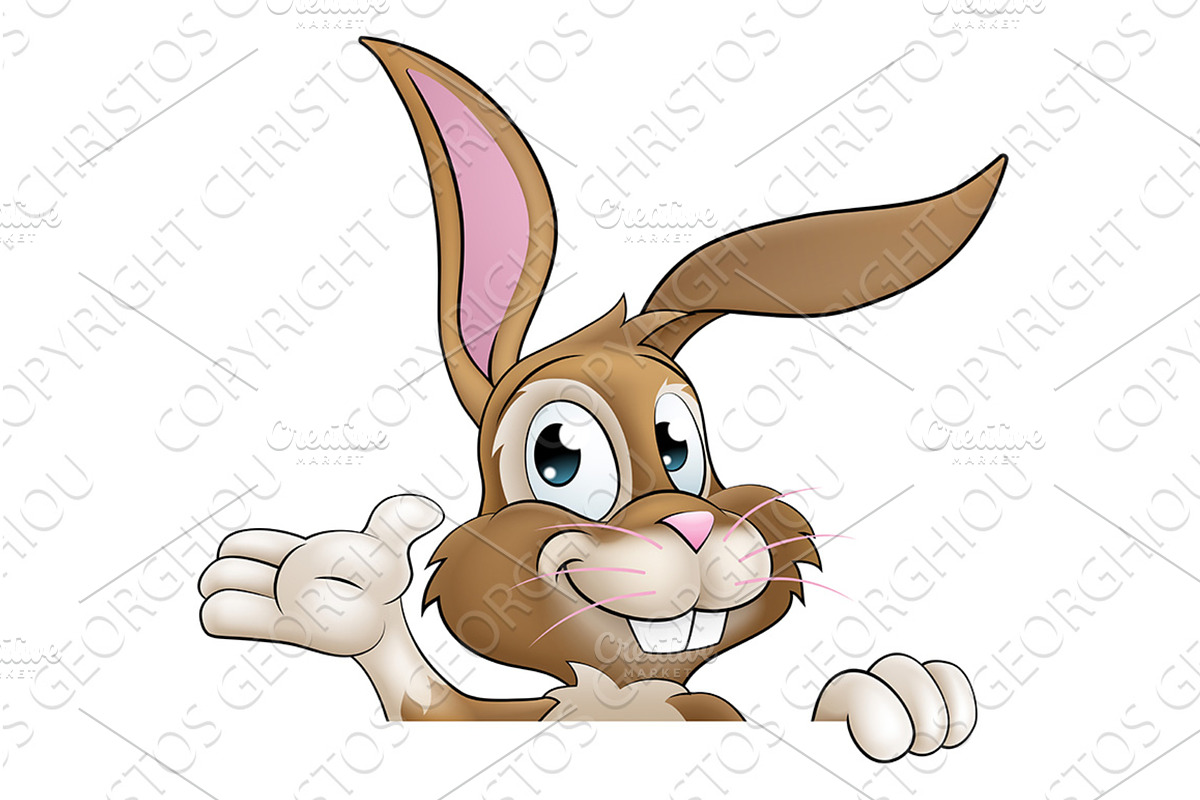 Easter Bunny Rabbit Cartoon, an Illustration by Christos Georghiou
