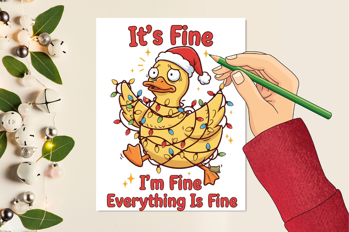 Funny Christmas Goose PNG, an Illustration by Designking (Photo 6 of 6)