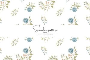 blue rose seamless pattern jpeg, a Pattern Graphic by Pink Studio Art