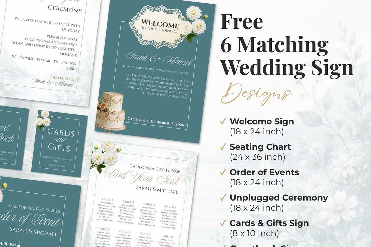 Teal Blue Wedding Website Invitation, a Landing Page Template by Everyday Perfection (Photo 8 of 12)