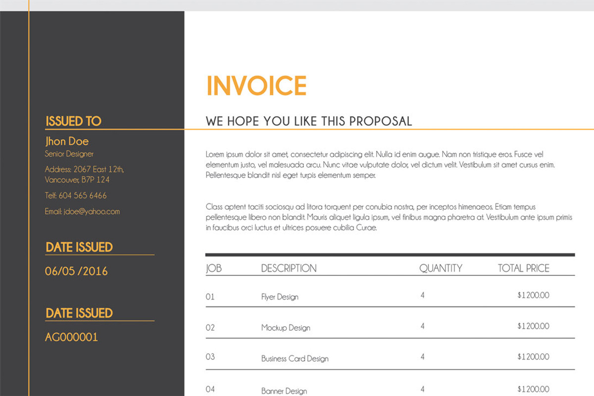 Business Invoice Template, a Stationery Template by Gabellare (Photo 4 of 4)