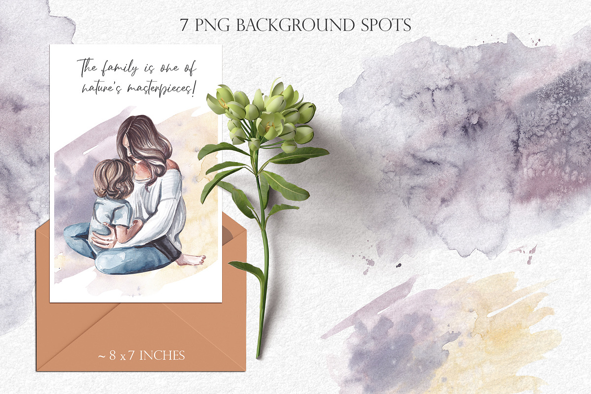 FAMILY watercolor clipart, a Person Illustration by Elena_Sedova (Photo 7 of 9)