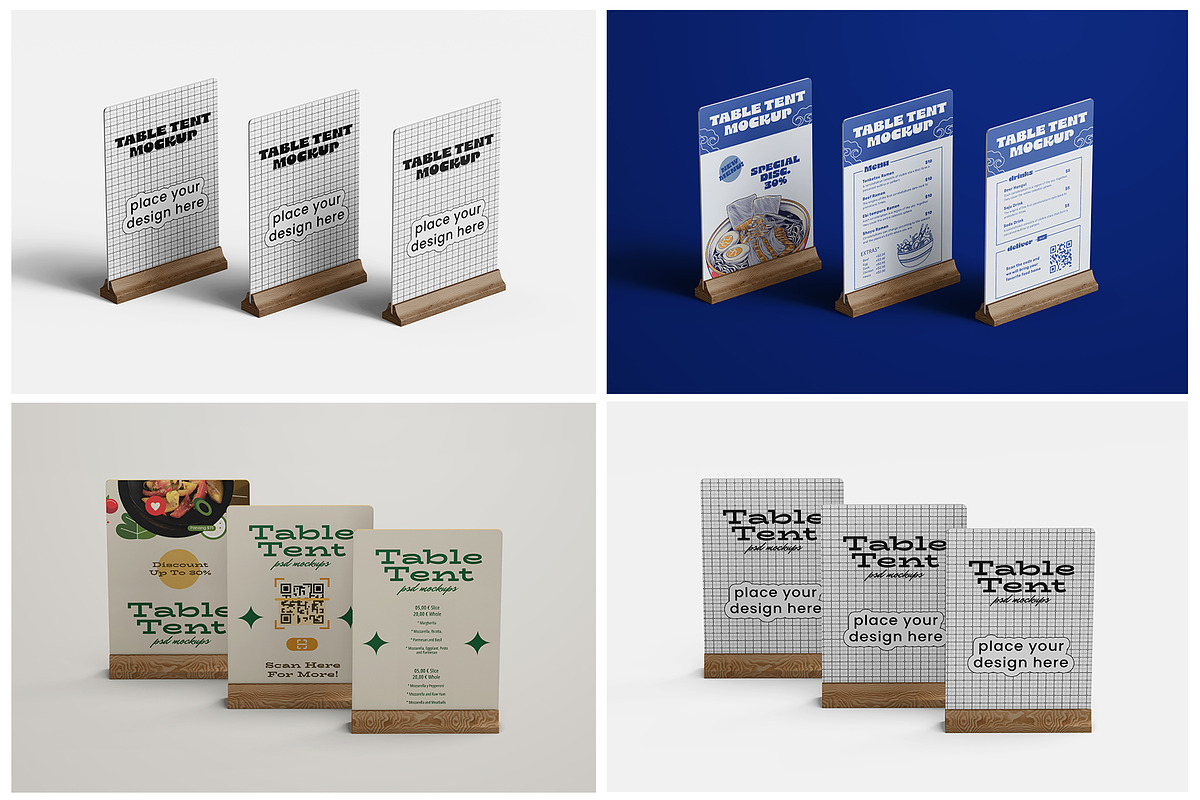 A5 Menu Table Tent PSD Mockup Set, an Advertising Mockup by Remnand Studio (Photo 7 of 11)