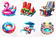 Summer Pool Party Clipart, an Illustration by RobertsArt (Thumbnail 6 of 7)