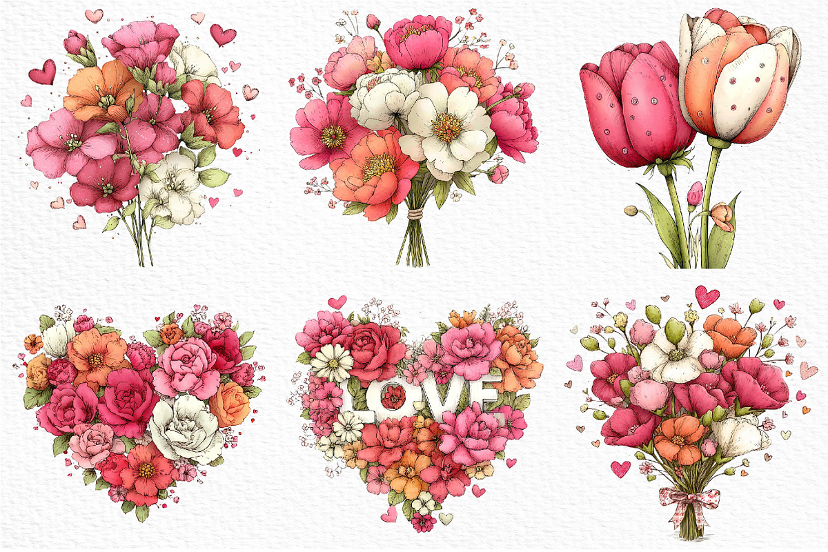 Whimsical Valentine’s Day Flowers, an Illustration by Craft Nest (Photo 4 of 11)
