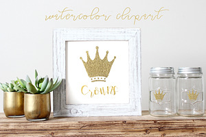 Crowns Watercolor Clipart