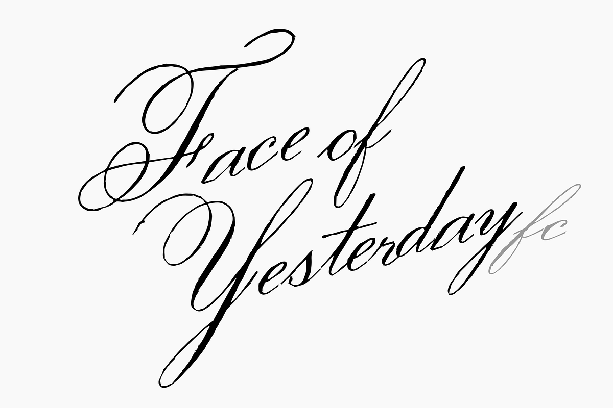 Face of Yesterday FC, a Script Font by Intellecta Design (Photo 1 of 5)