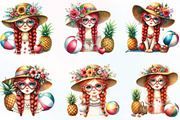 Watercolor Summer Gnome Clipart, an Illustration by CraftArtStudio (Thumbnail 2 of 6)