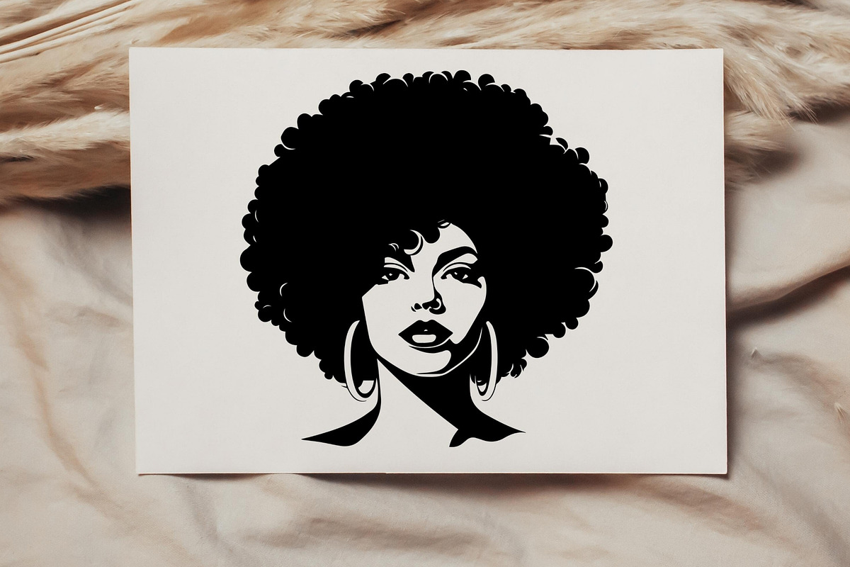 Afro Girl SVG Bundle of 24 Files, a Person Illustration by VectorMarketplace (Photo 4 of 9)