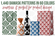 1,440 Damask Patterns in 60 Colors, a Pattern Graphic by Paper Element (Thumbnail 1 of 22)