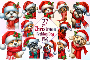 Christmas Peeking Dogs Sublimation