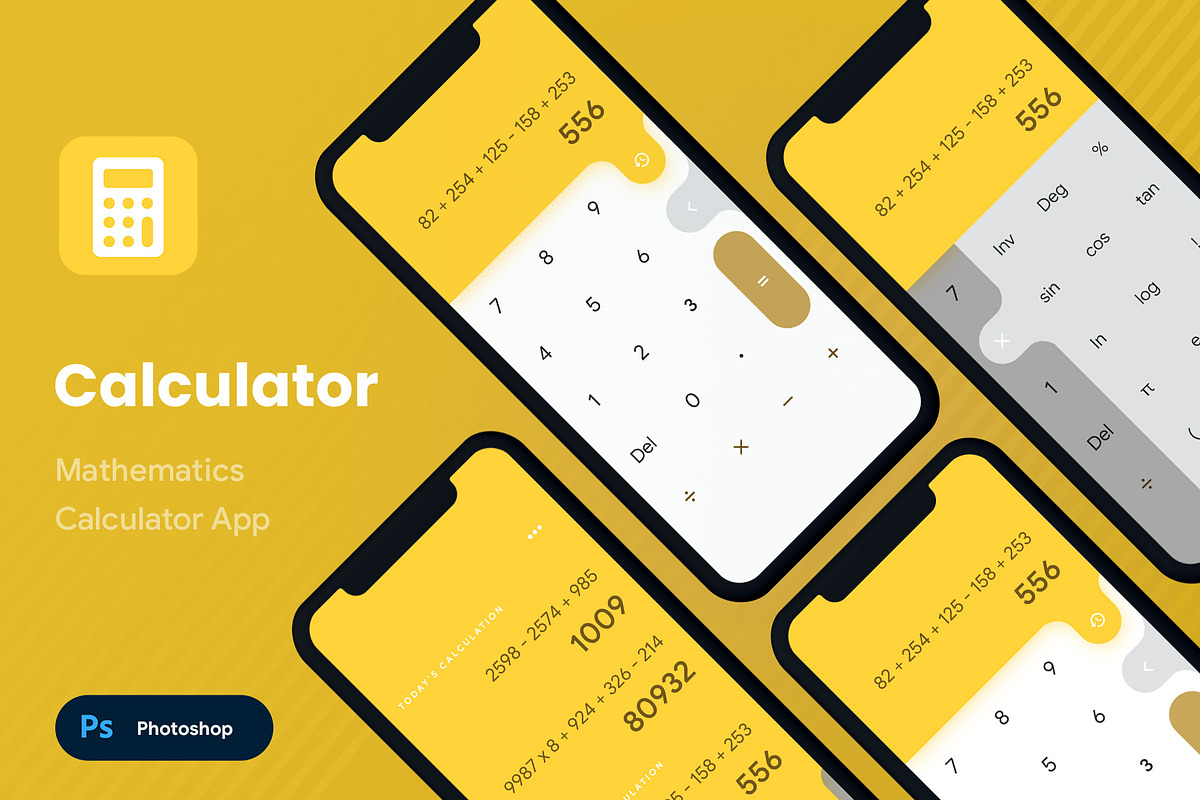 Modern Calculator App UI Kit, an App Template by Opus LabWorks