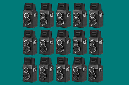 pattern of retro medium format cameras, a Photo by Nito