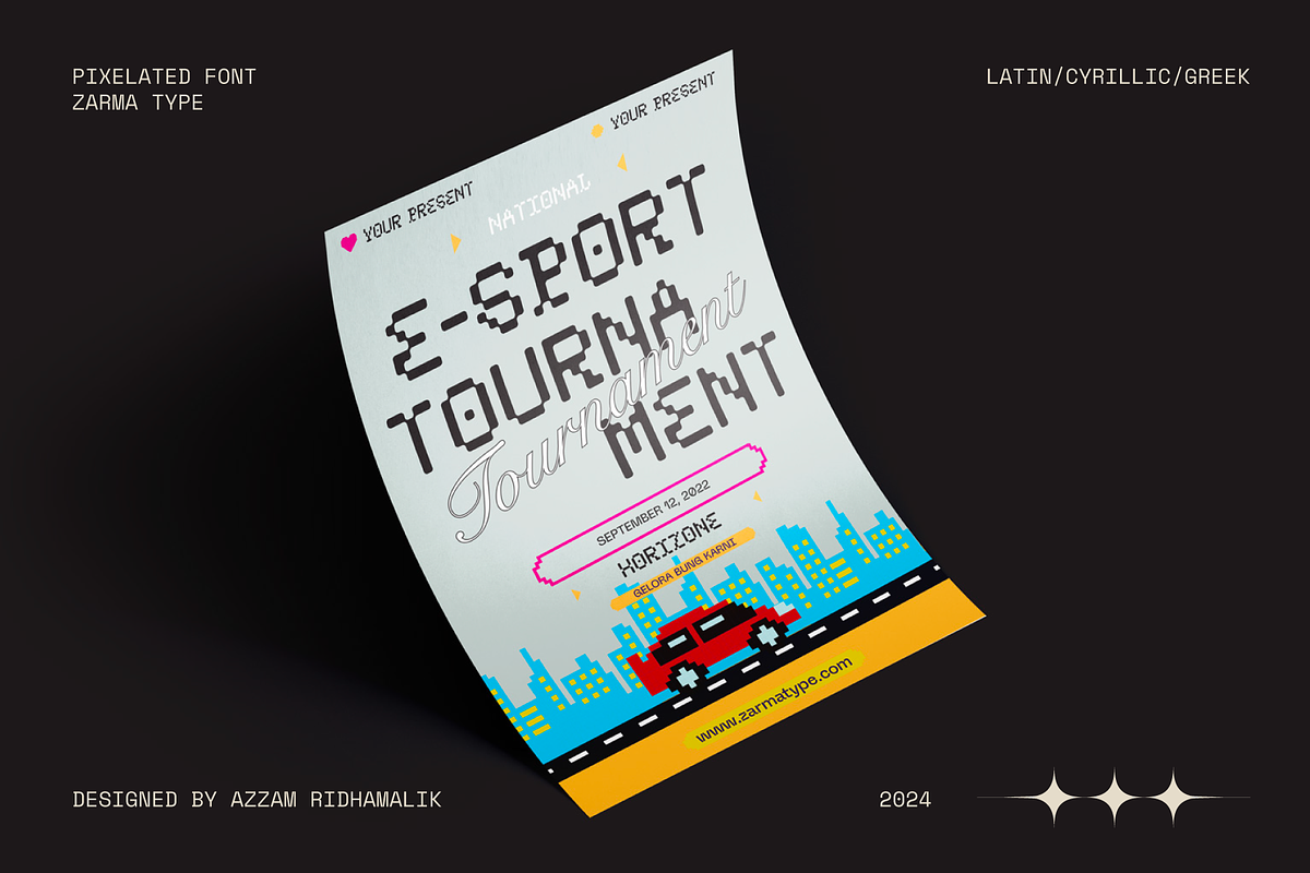 Psygen – Modern Pixel Font, a Sans Serif Font by Zarma Type (Photo 12 of 12)