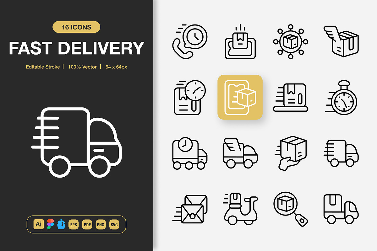 Fast Delivery Icons, an Icon by Spacepixel Creative