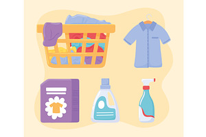 icon of laundry, an Illustration by studiogstock
