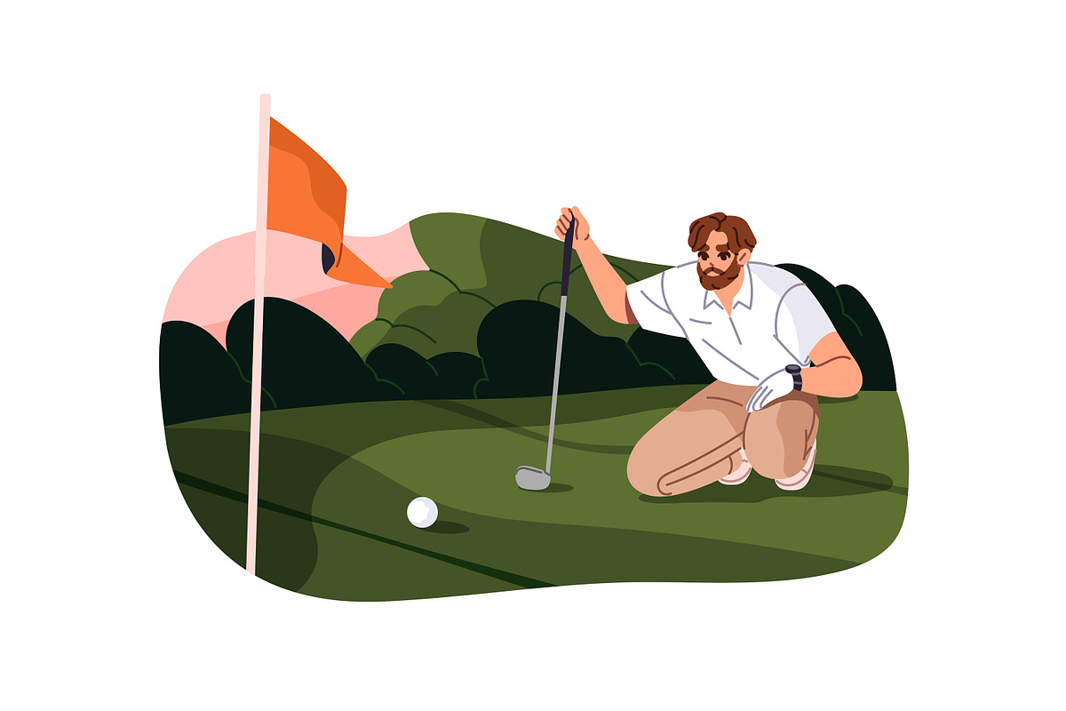 People play golf, golfers set, a Sport Illustration by PaperTrident (Photo 7 of 8)