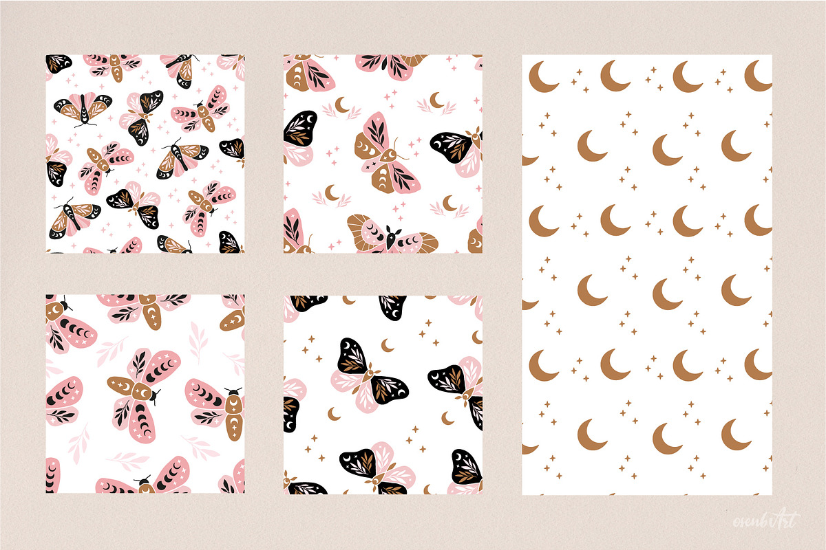 Magic Moon Butterflies Clipart Set, an Object Graphic by Alena Koval (Photo 15 of 15)