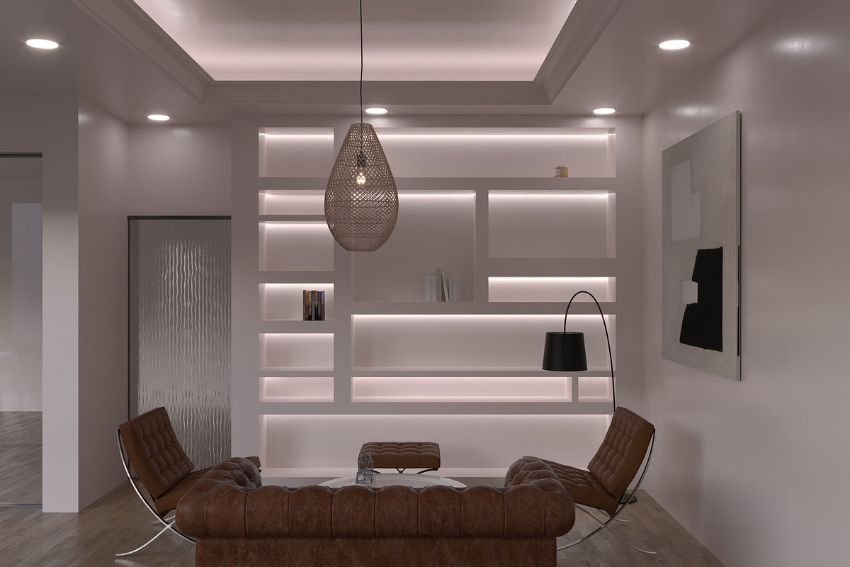 Japandi Living Room 3D Scene, Mockup, a Scene 3D Model by Arthitecture Home (Photo 6 of 7)