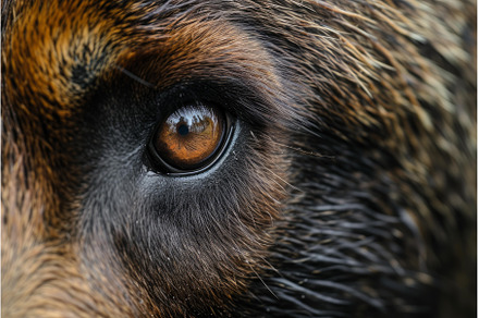 Penetrating Bear eye closeup macro, an Animal Photo by Ylivdesign