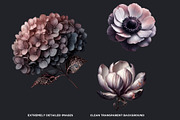 Moody Rose Gold and Mauve Flowers, a Decorative Illustration by ThatsDesignArt (Thumbnail 3 of 10)