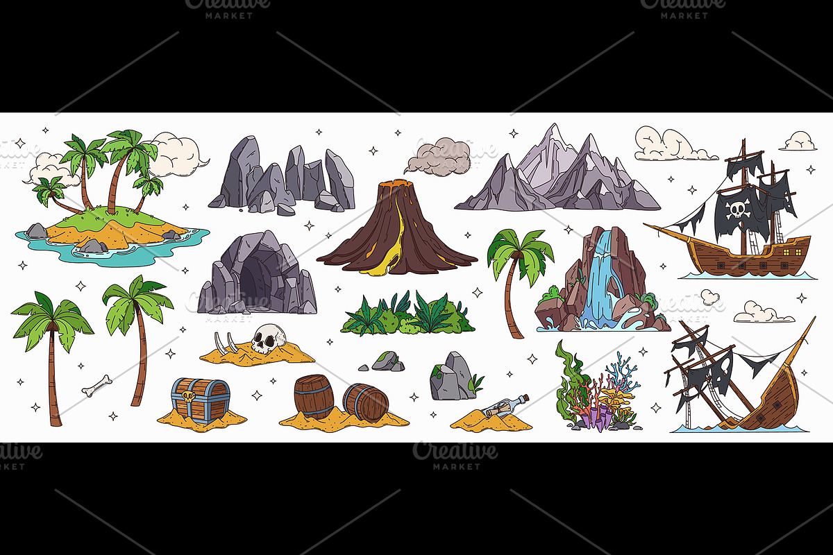 Pirate treasure island constructor, an Object Illustration by Buch&Bee (Photo 1 of 3)
