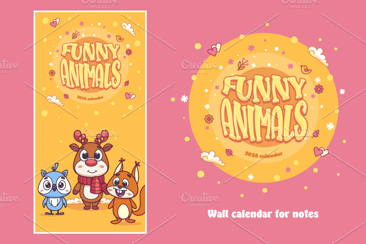 FUNNY ANIMALS 2025 Calendar, a Poster Template by Nearbirds (Photo 2 of 7)