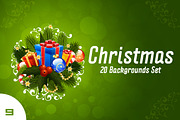 Christmas Backgrounds Set, a Seasonal Illustration by PictureInStock (Thumbnail 1 of 2)