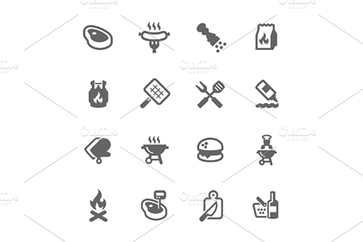 Simple Barbecue Icons, an Icon by Davooda
