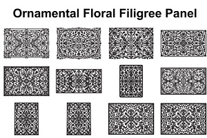 Vintage Floral Filigree Panel