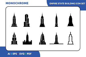 Empire State Building Icon Set