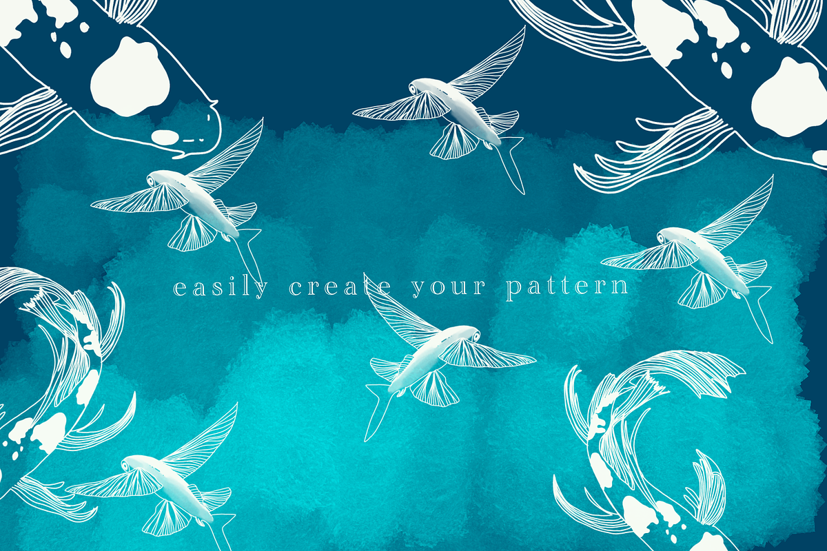 Aqua paradise procreate stamp brush, a Brush Add-On by Meisanmui (Photo 5 of 9)