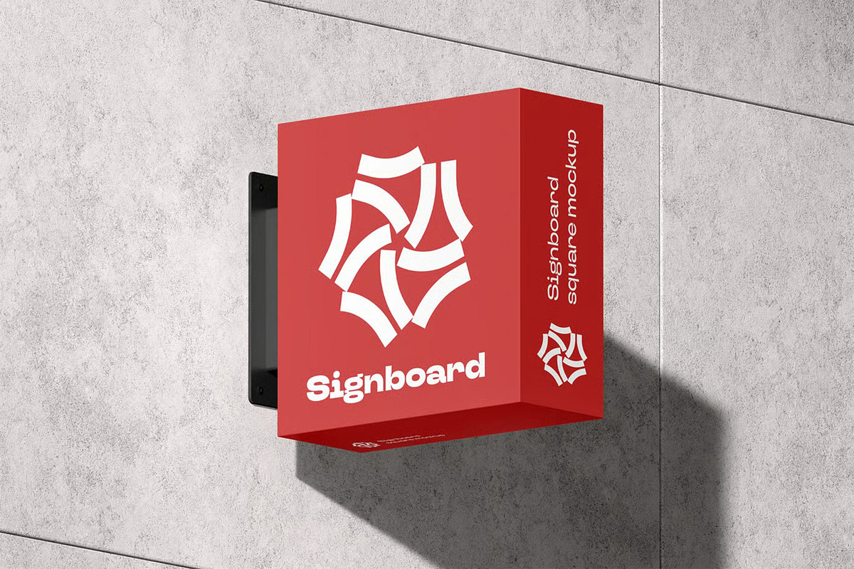 Signboard Square Mock-up, an Advertising Mockup by zippypixelstudio (Photo 15 of 15)