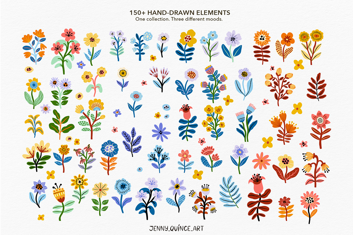 Dopamine Flowers – Vector Design Kit, a Decorative Illustration by Jenny Quince (Photo 5 of 15)