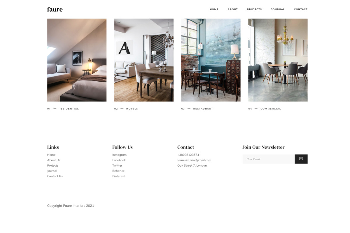 Faure - Interior Agency HTML Template preview 3