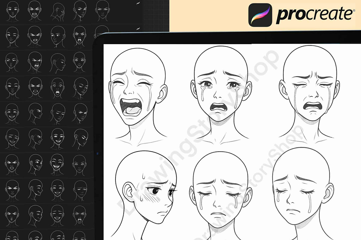 240 Procreate face female Brushes, a Brush Add-On by DrawingStoryShop (Photo 4 of 7)