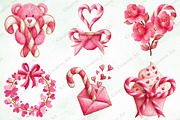 Watercolor Pink Valentines Clipart, an Illustration by Creative Art (Thumbnail 4 of 11)