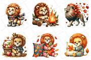 Watercolor Autumn Lion Clipart, an Illustration by DreamPrint404 (Thumbnail 3 of 6)