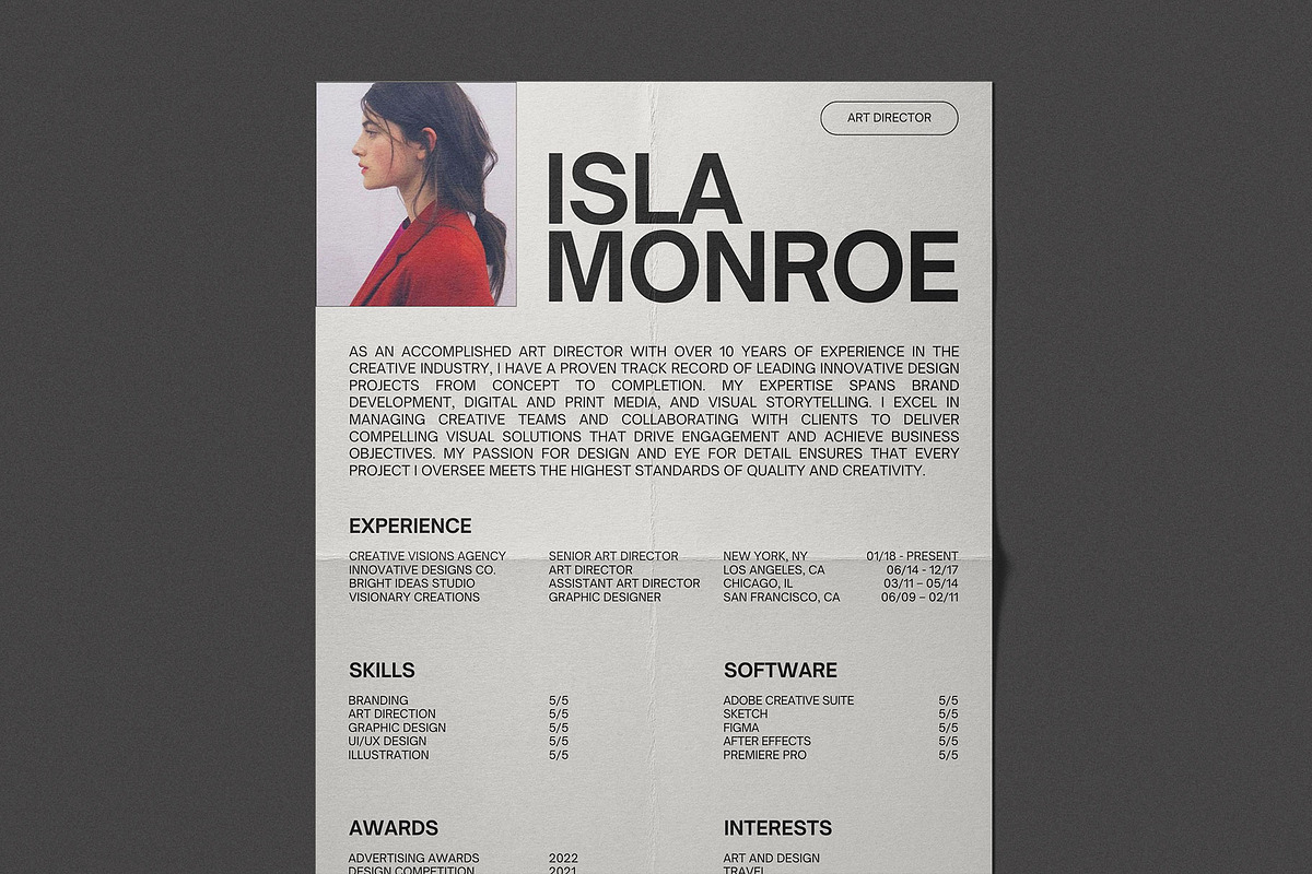 Creative Modern Resume Template, a Resume Template by Moscovita Studio (Photo 3 of 8)