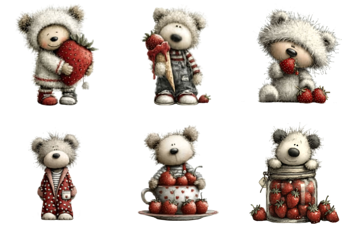 Strawberry Bear PNG Clipart, a Seasonal Illustration by Designking (Photo 2 of 5)